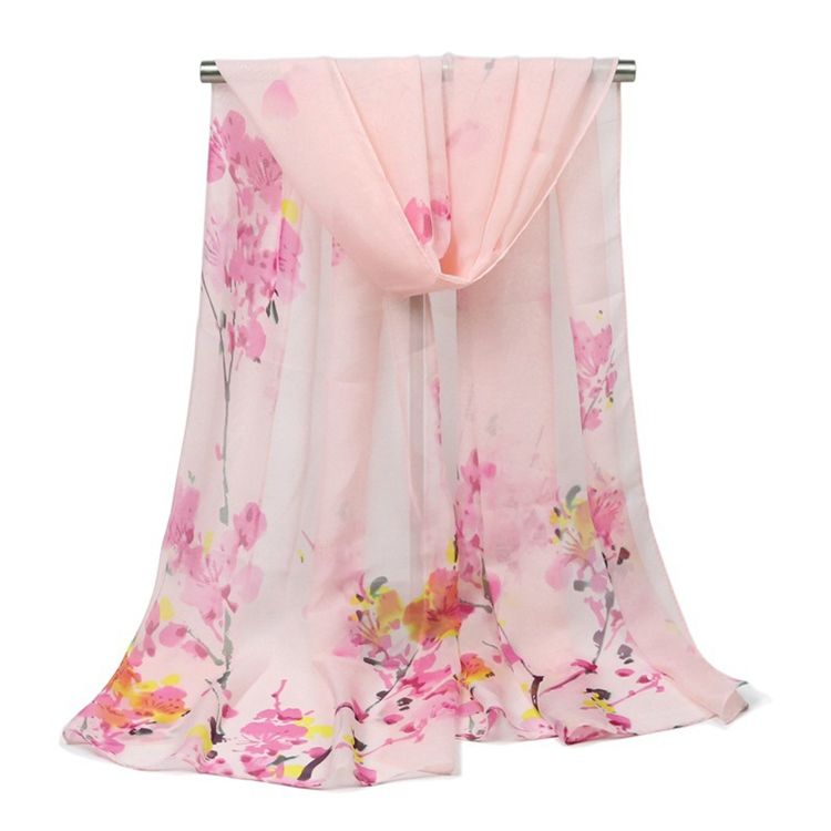 Kvinners Plum Blossom Printed Graceful Scarf