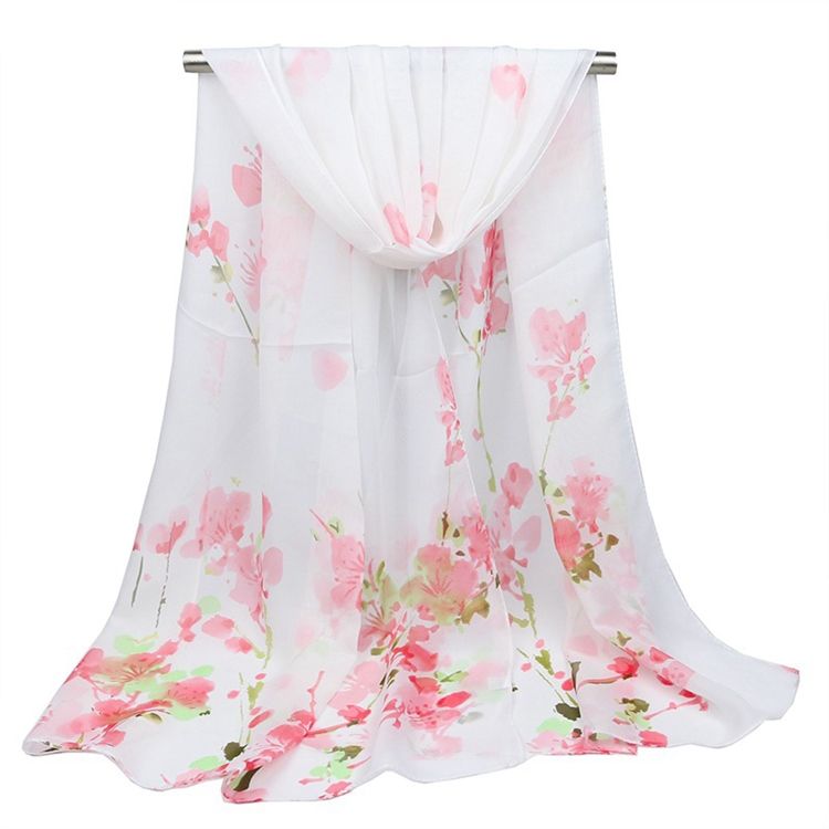 Kvinners Plum Blossom Printed Graceful Scarf