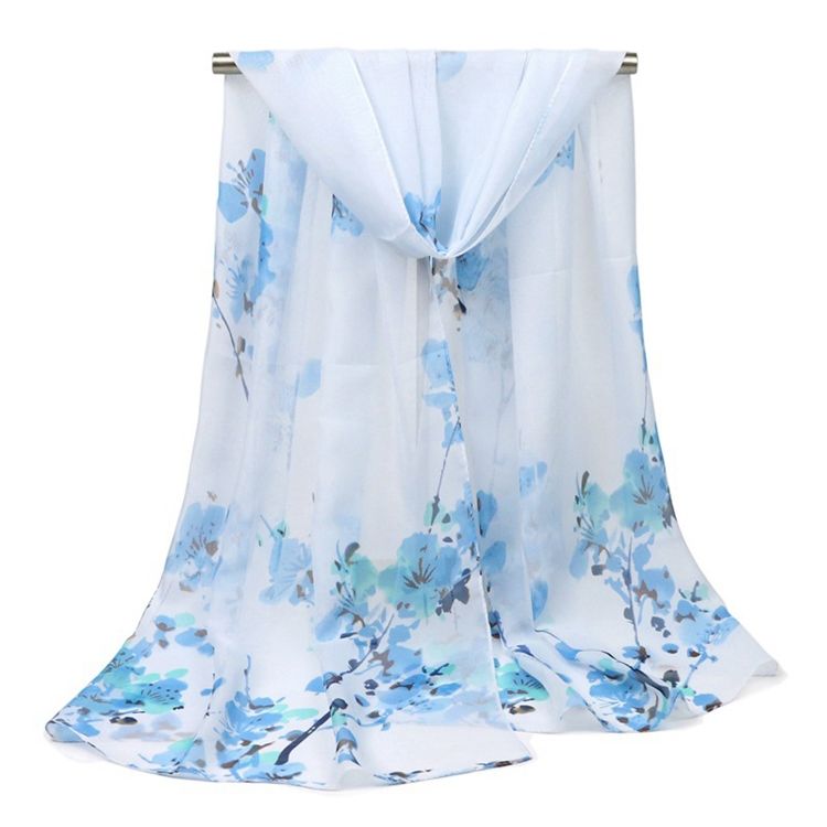 Kvinners Plum Blossom Printed Graceful Scarf