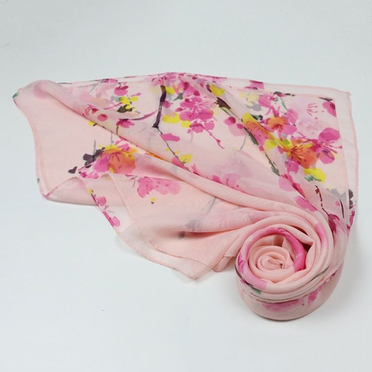 Kvinners Plum Blossom Printed Graceful Scarf