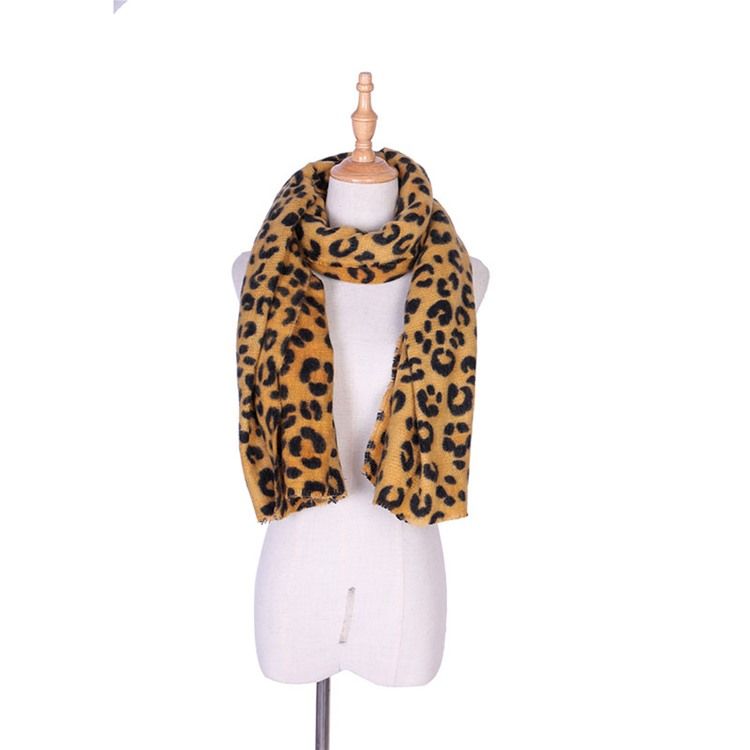 Kvinners Trykk Akryl Leopard Skjerf