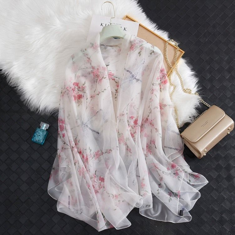 Print Shawl Floral Scarf For Women