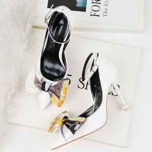 Bowknot Stiletto Heel Spiss Toe Color Block Dame Pumps