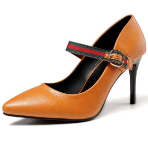 Color Block Stiletto Heel Buckle Pumps Dame