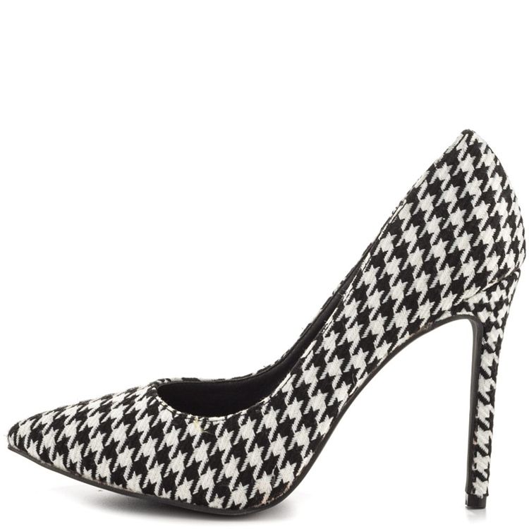 Houndstooth Point Toe Pumps For Kvinner