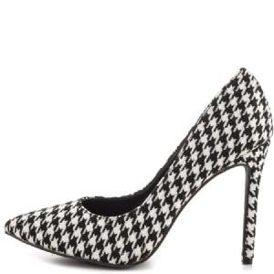 Houndstooth Point Toe Pumps For Kvinner