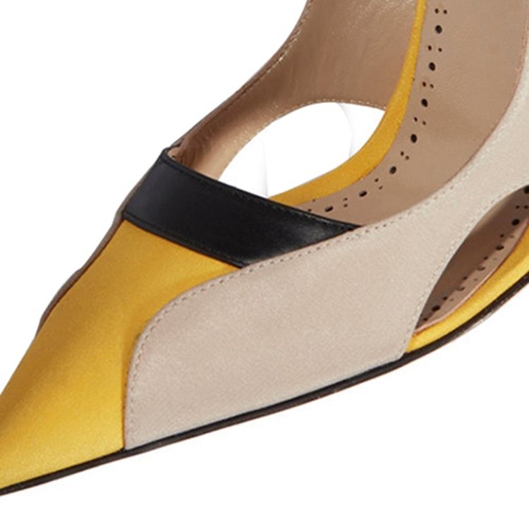 Kvinner Hollow Color Block Slip-on Stiletto Heel Pumps