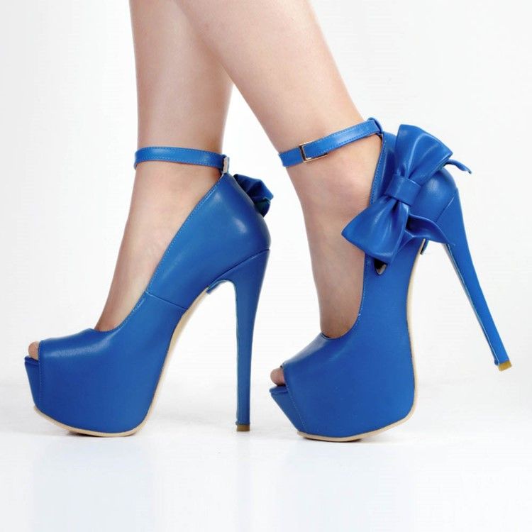 Kvinner Peep Toe Plain Stiletto Pumps Med Bowknot