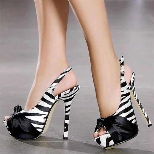 Kvinner Zebra Patchwork Peep Toe Stiletto Sandaler