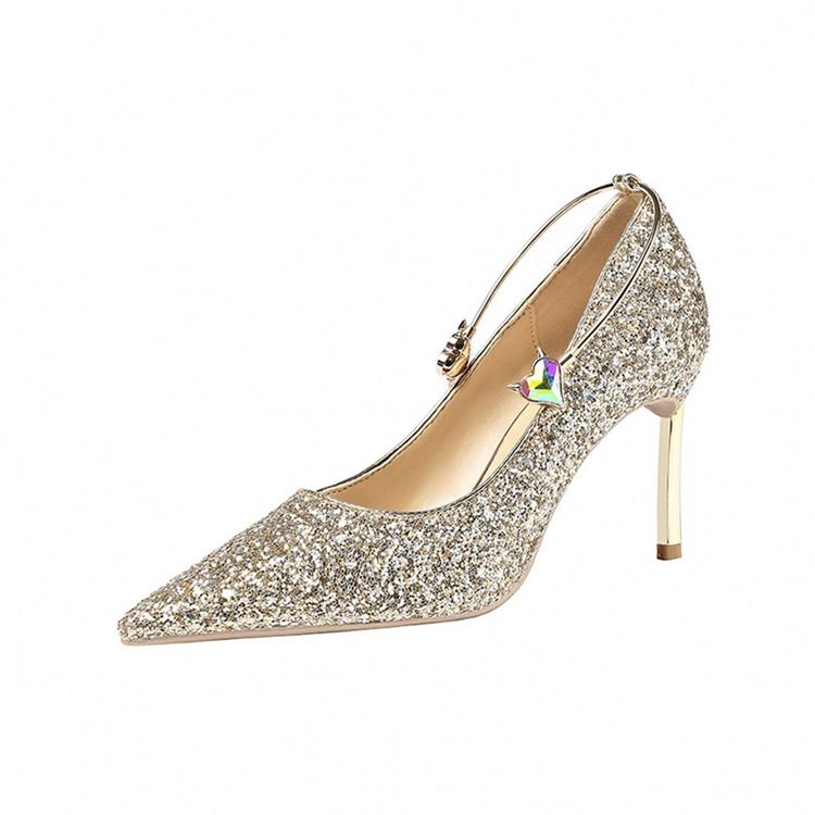 Paljetter Stiletto Heel Slip-on Low-cut Upper Pumps For Kvinner