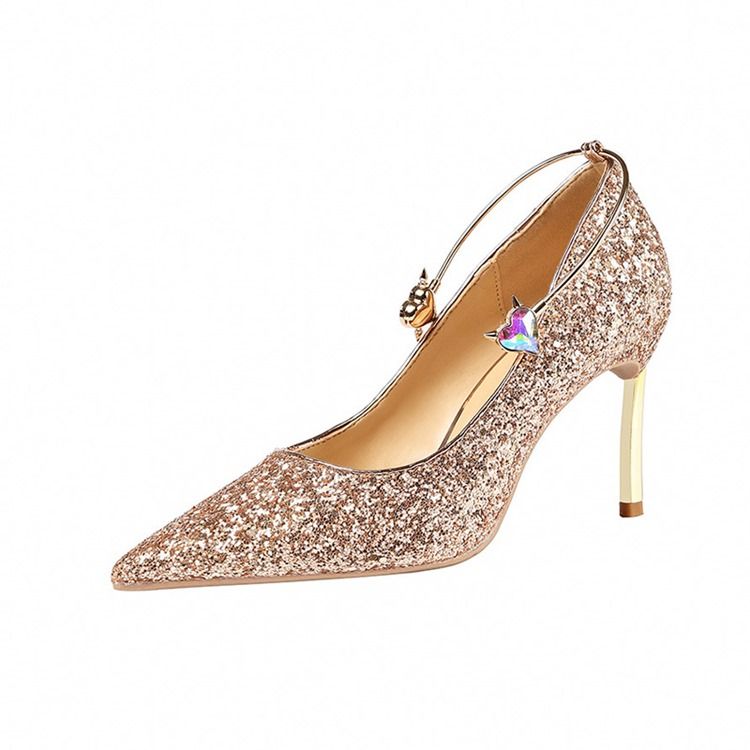 Paljetter Stiletto Heel Slip-on Low-cut Upper Pumps For Kvinner