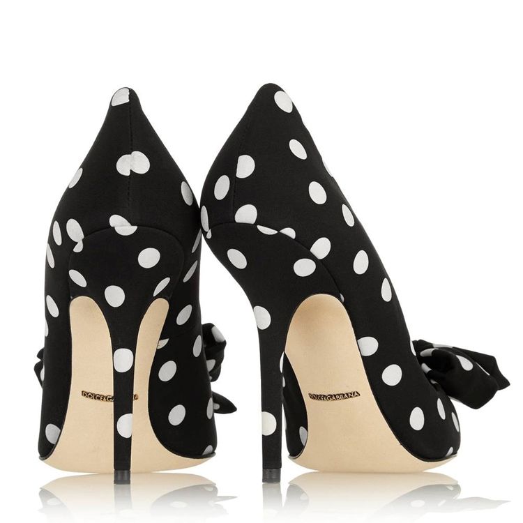 Polka Dots Bowtie Point Toe Pumps For Kvinner