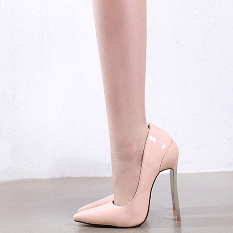 Pu Pumps Stiletto Heel Slip-on Pointed Toe Pumps