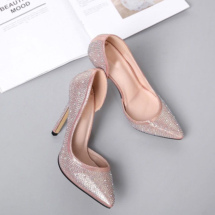 Rhinestone Stiletto Heel Spiss Toe Pumps For Kvinner