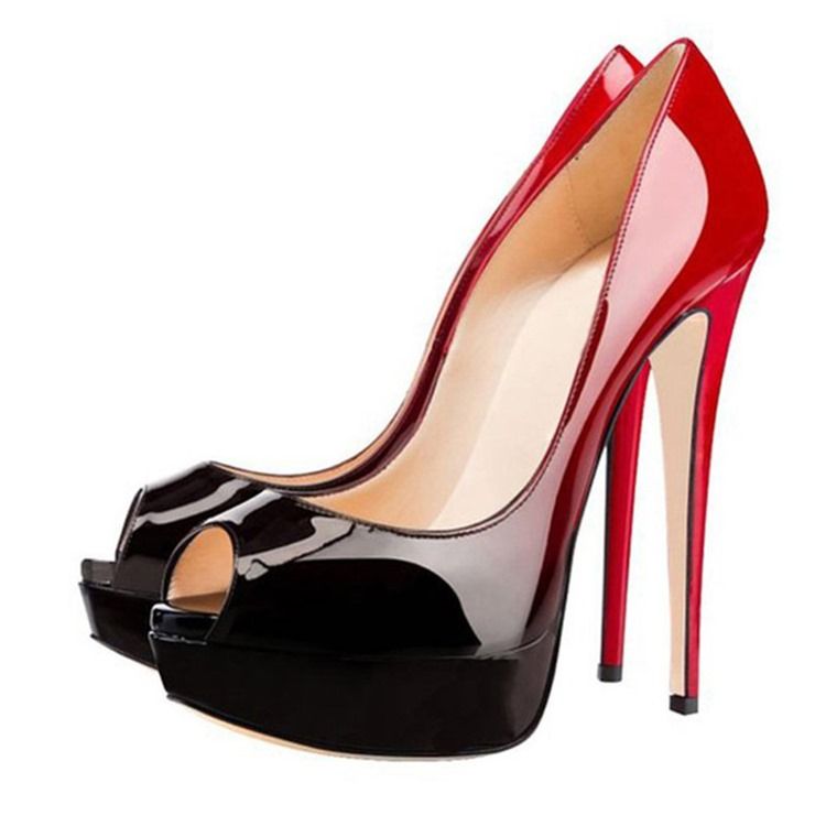 Stiletto Heel Peep Toe Platform Pumps For Kvinner