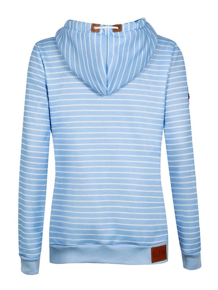 Stripe Loose Casual Cool Hettegenser For Kvinner