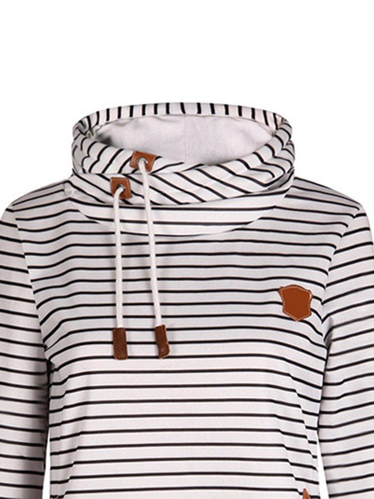 Stripe Loose Casual Cool Hettegenser For Kvinner