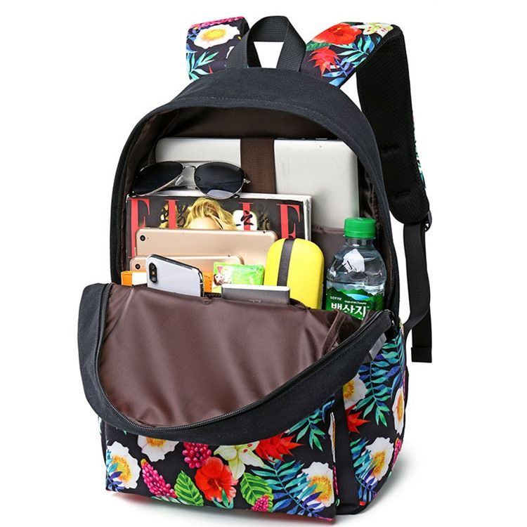 Floral Canvas Zipper Dame Backpack