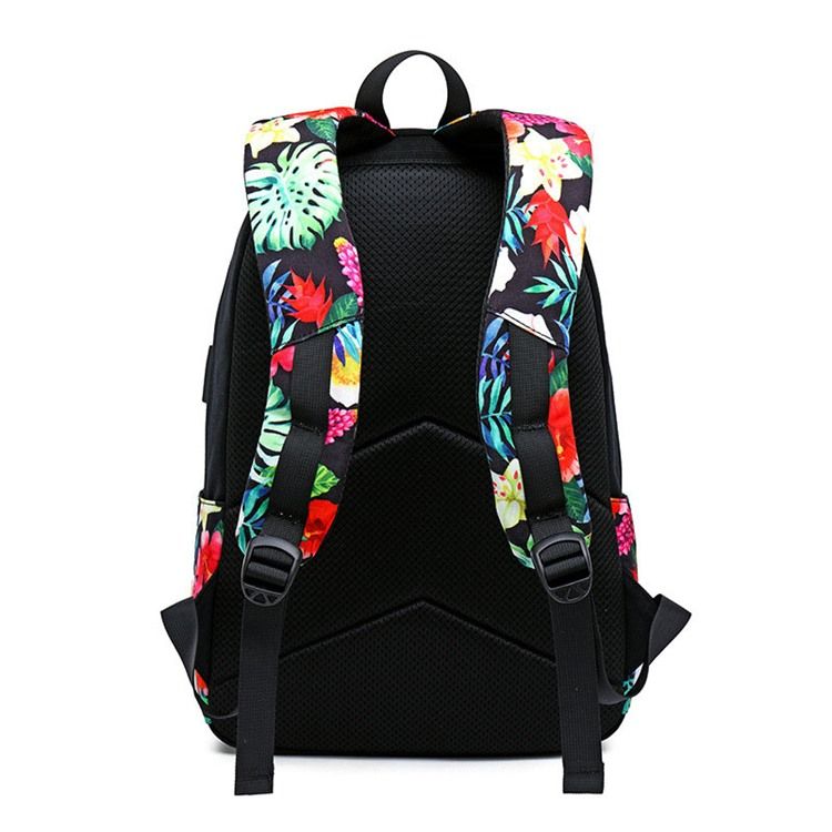 Floral Canvas Zipper Dame Backpack