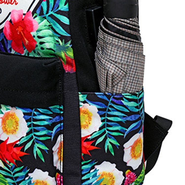 Floral Canvas Zipper Dame Backpack