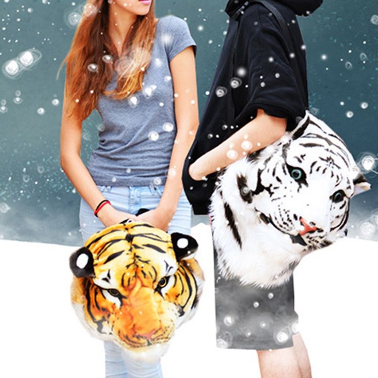 Lifelike Tiger Head Design Women-ryggsekk