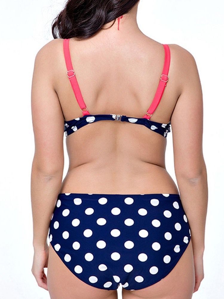 Tankini-sett For Kvinner Sexy Print Dots Badetøy