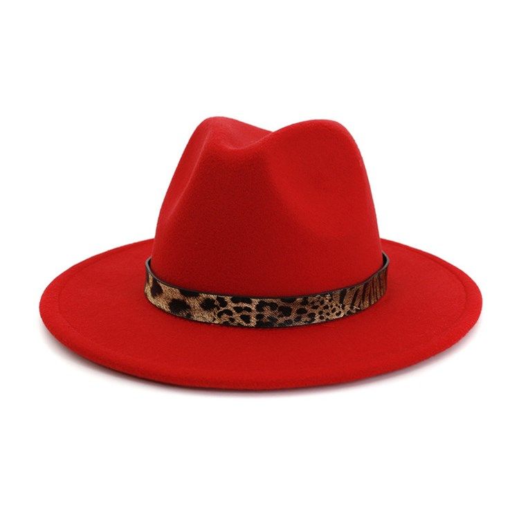 Fedora Hat Print Leopard Winter Hats For Kvinner