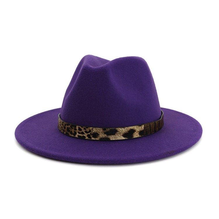 Fedora Hat Print Leopard Winter Hats For Kvinner