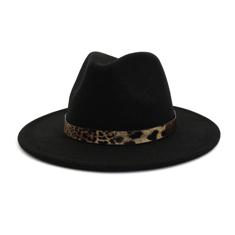 Fedora Hat Print Leopard Winter Hats For Kvinner