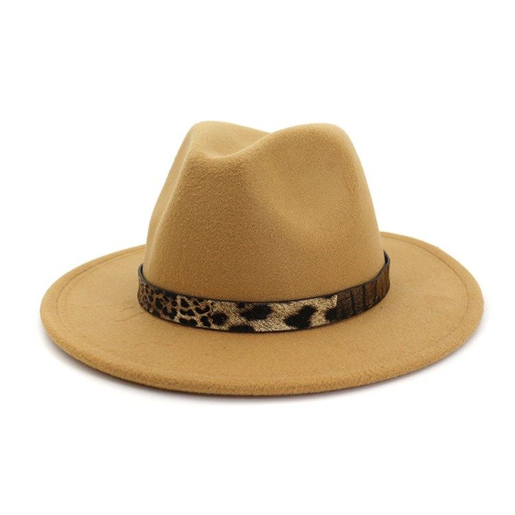 Fedora Hat Print Leopard Winter Hats For Kvinner