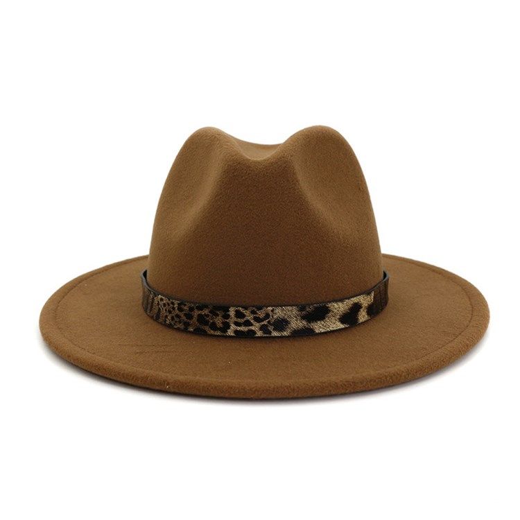 Fedora Hat Print Leopard Winter Hats For Kvinner