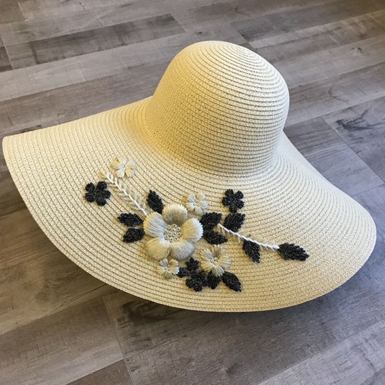 Floral Solhatt For Broderi For Kvinner