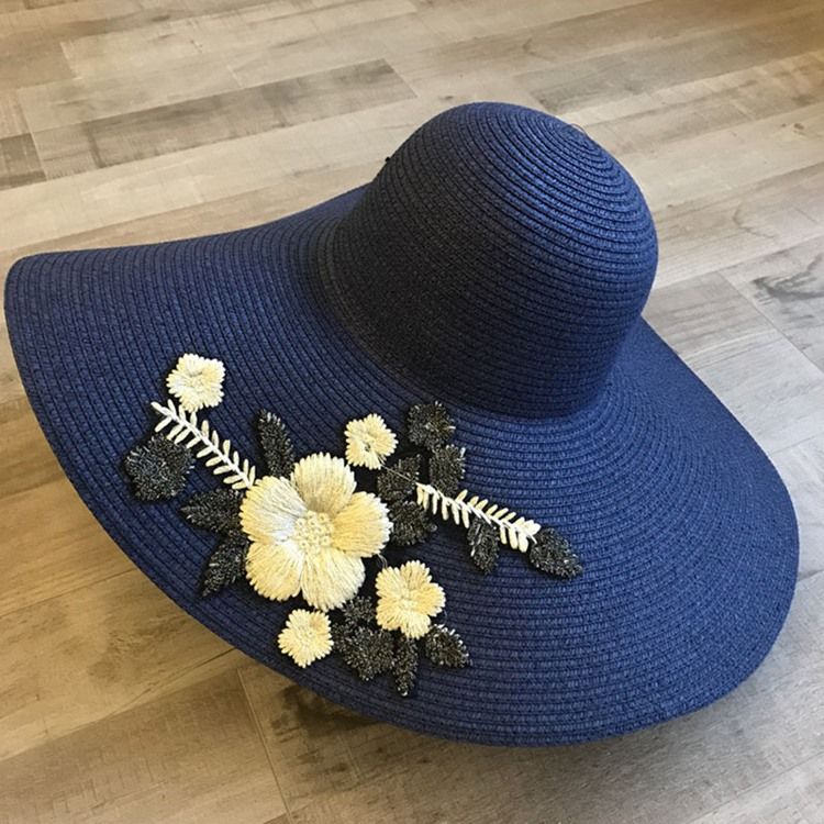 Floral Solhatt For Broderi For Kvinner