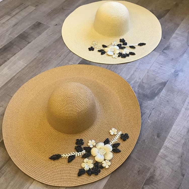 Floral Solhatt For Broderi For Kvinner