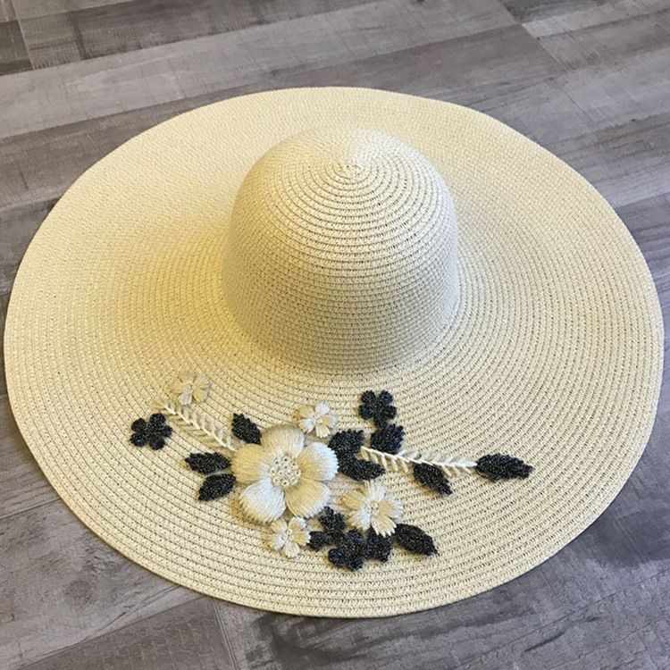 Floral Solhatt For Broderi For Kvinner