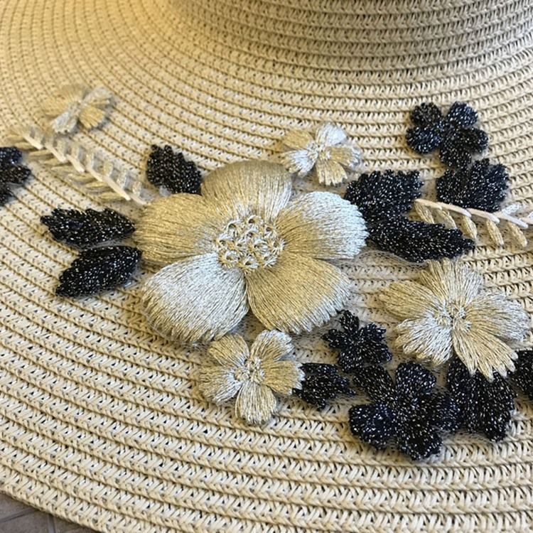 Floral Solhatt For Broderi For Kvinner