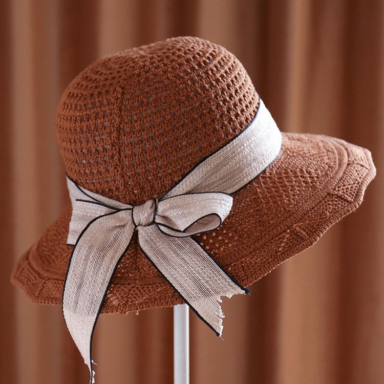 Kvinner Bucket Lace Cotton Plain Fall Hat