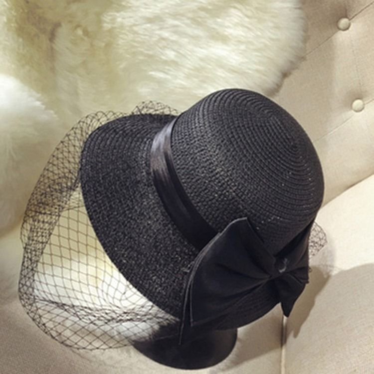 Kvinner Mesh Straw Plain Summer Hat