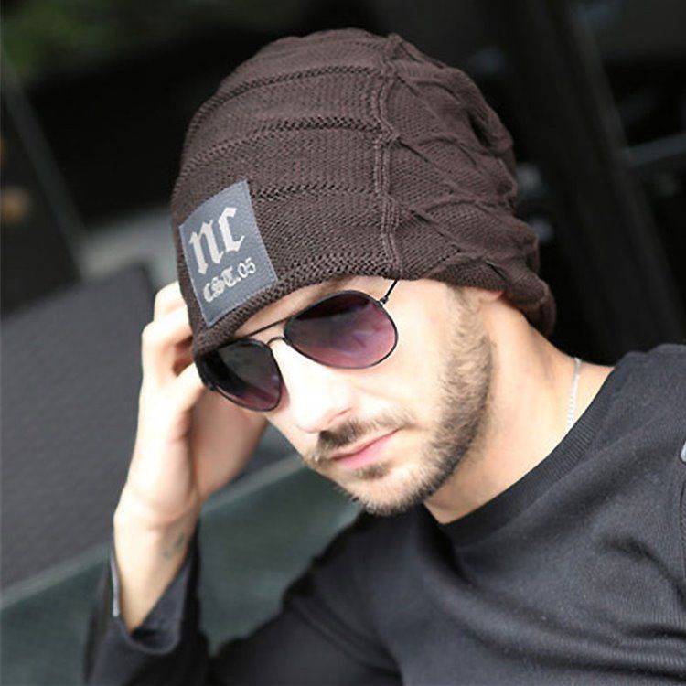 Letter Printed Outdoor Knitting Herre Hat