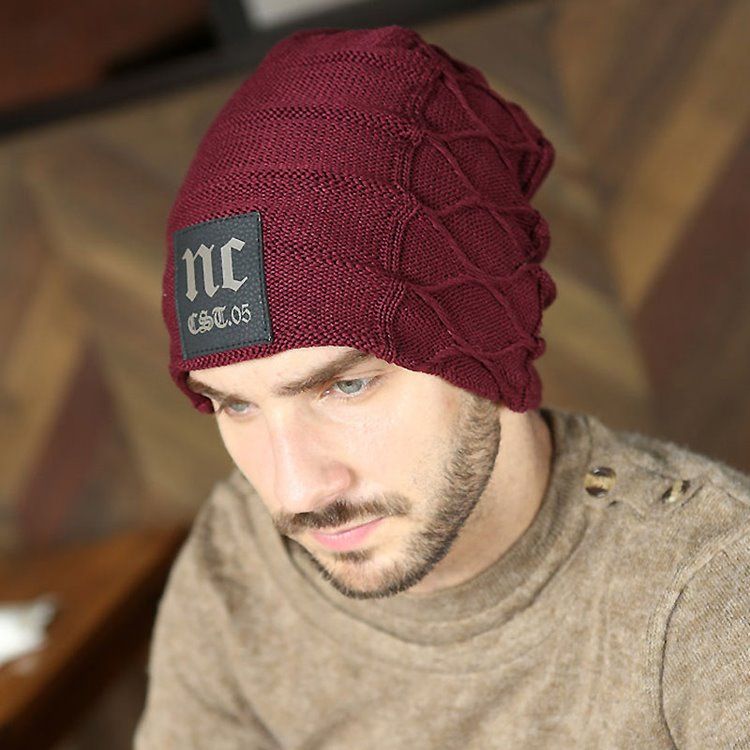 Letter Printed Outdoor Knitting Herre Hat