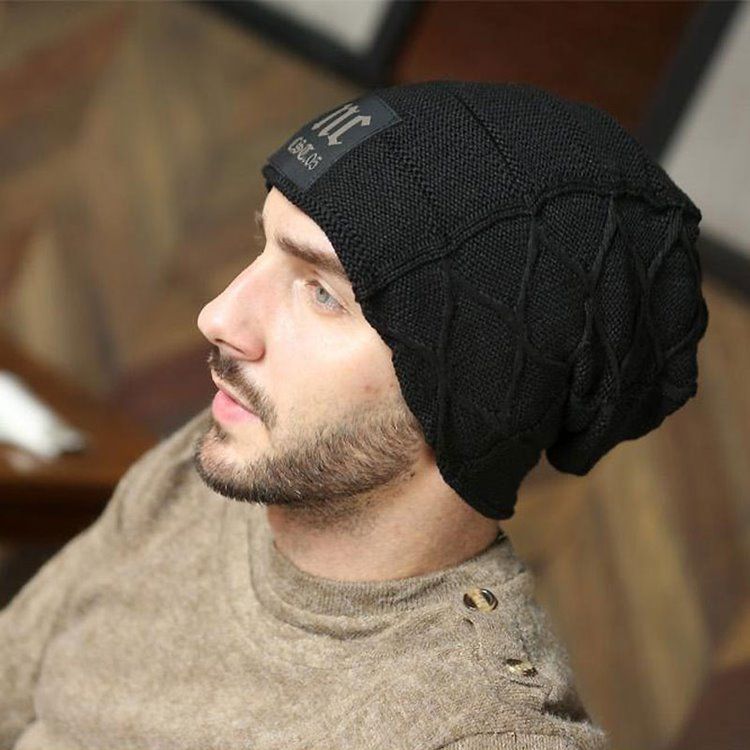 Letter Printed Outdoor Knitting Herre Hat