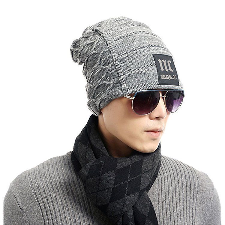 Letter Printed Outdoor Knitting Herre Hat