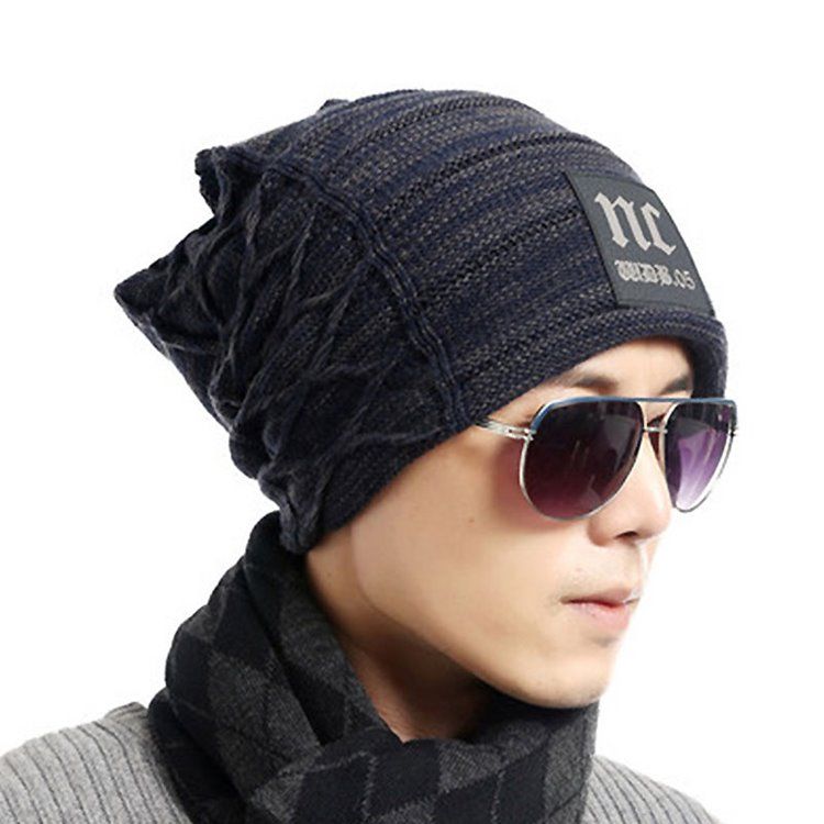 Letter Printed Outdoor Knitting Herre Hat