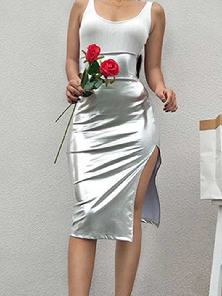 A-line Split Knee-length Fashion Skirt For Kvinner