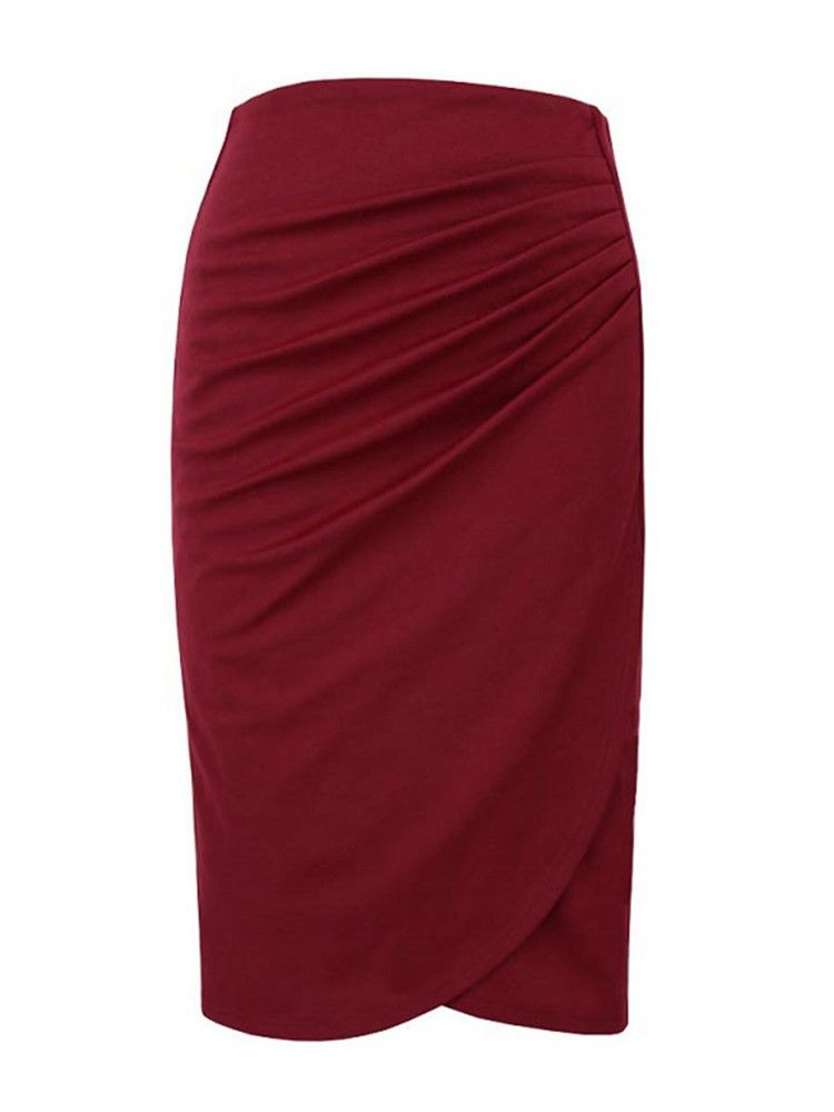 High-waist Pleated Bodycon Skjørt For Kvinner