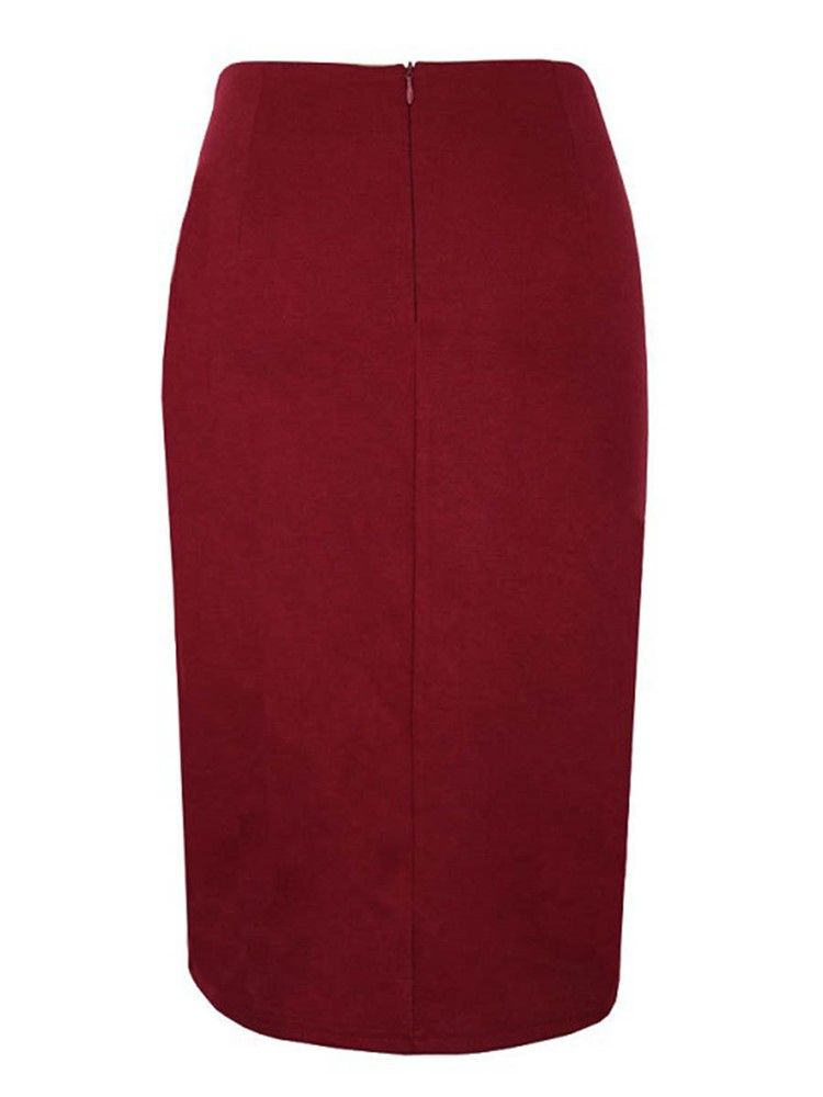 High-waist Pleated Bodycon Skjørt For Kvinner