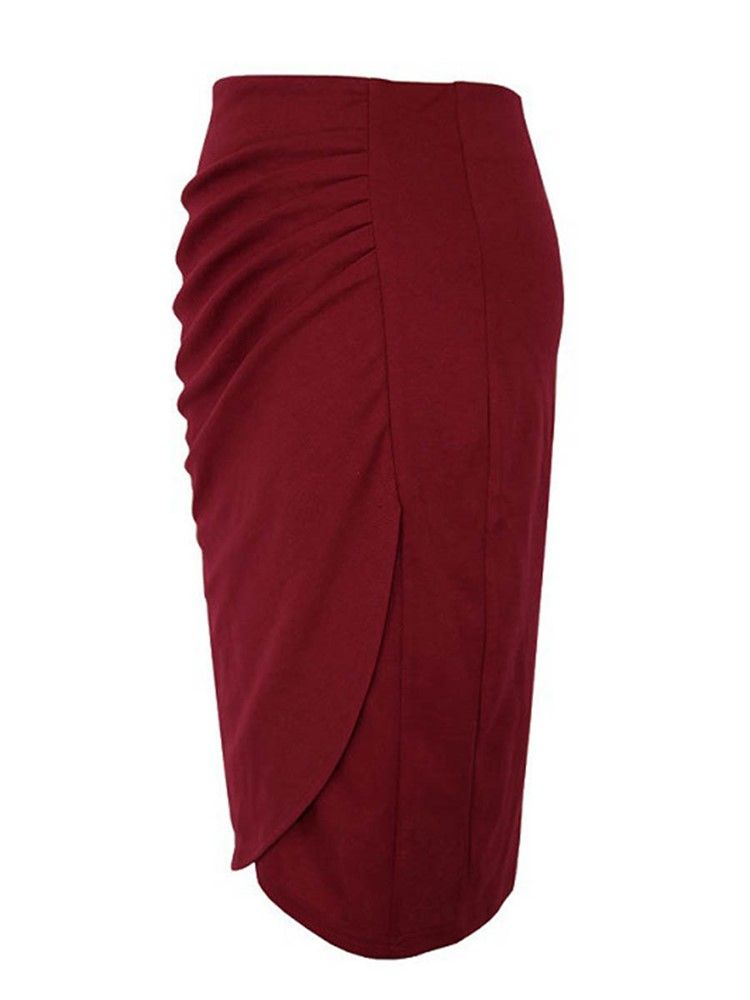 High-waist Pleated Bodycon Skjørt For Kvinner