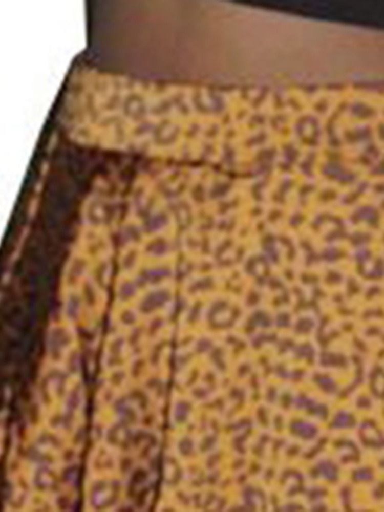 Kvinner Asymmetrisk Leopard-trykk Mid-calf Office Lady Skjørt