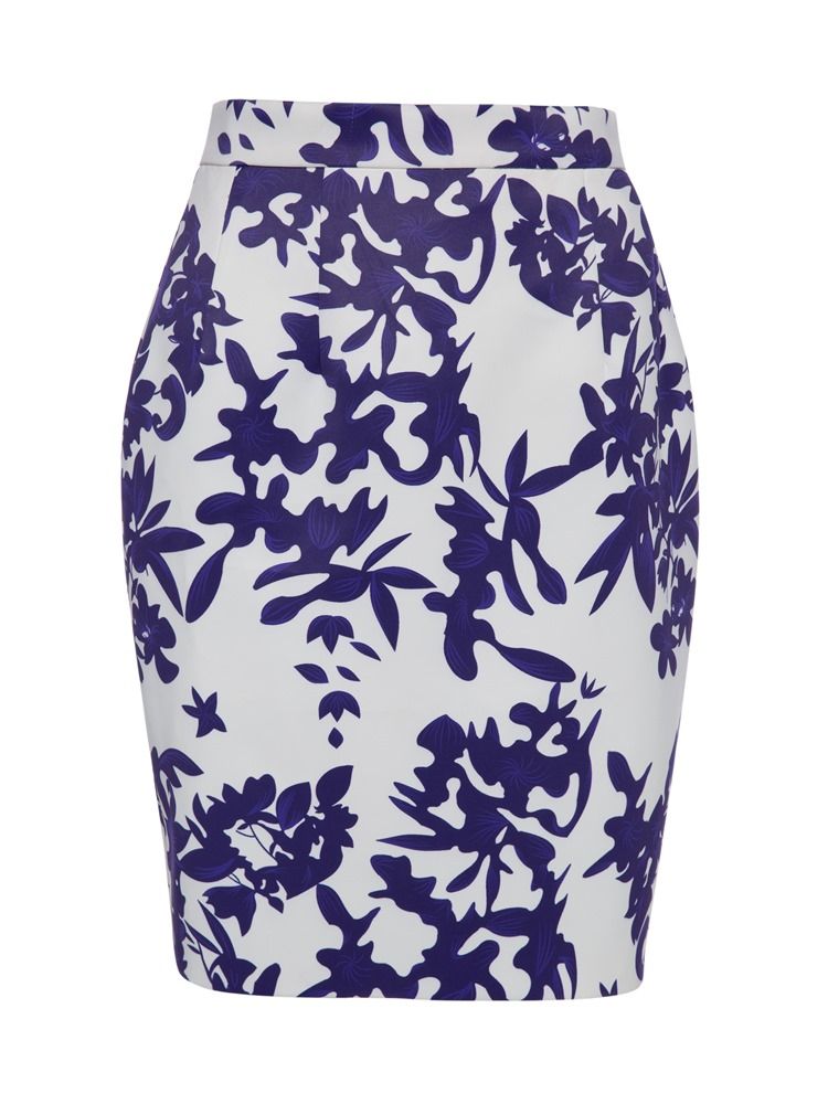 Mid-waist Floral Print Bodycon Skjørt For Kvinner