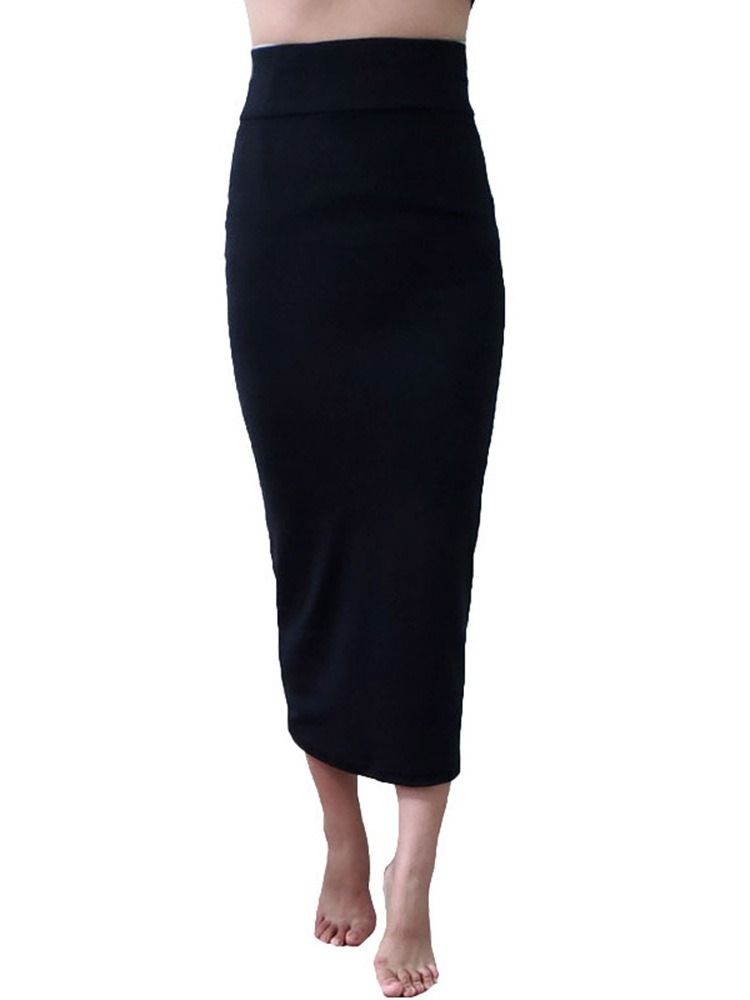 Midconf Bodycon Plain Sexy Skirt For Kvinner